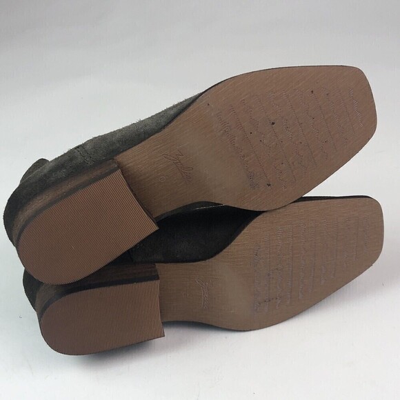 Zodiac Agatha Suede Western Ankle Botties size 6 Olive Cowgirl festival boho - Picture 8 of 11